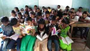 Children happy with new books