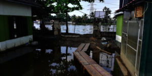 A flooded school