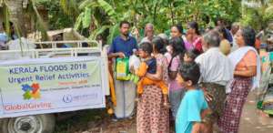 Groceries donation to poor people in kerala floods