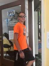 Sammy is volunteering at the Center