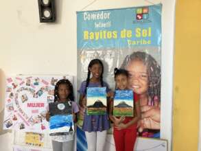 Children Showing Their Art