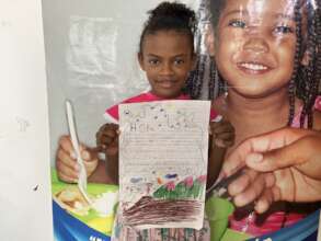Girl Showing Her Art