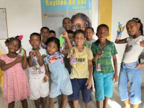 Children Showing Their Creative Work