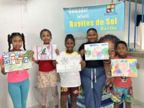 Displaying their colorful art