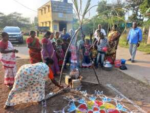 Pongal cooking and thanking God