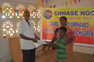 orphan child receiving school fee