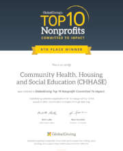 CHHASE is winner of top 10 NGO at Glo9balgiving