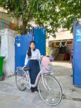 Depart from CBE school to home by donated bicycle