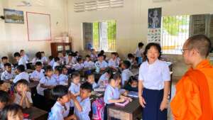 SCC monk visited children at the state school