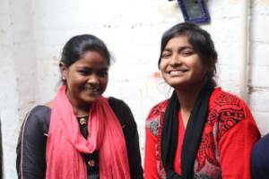 Sisters Shareen (L) and Amreen (R) in UP, India