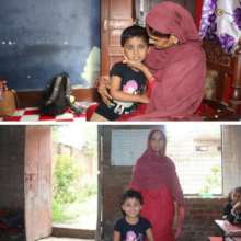 Shifa & Jameela : At home (above) In class (below)