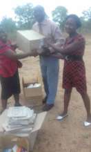 Handing over the educational materials