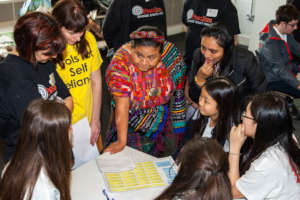 Students Working with Nobel Peace Prize winner