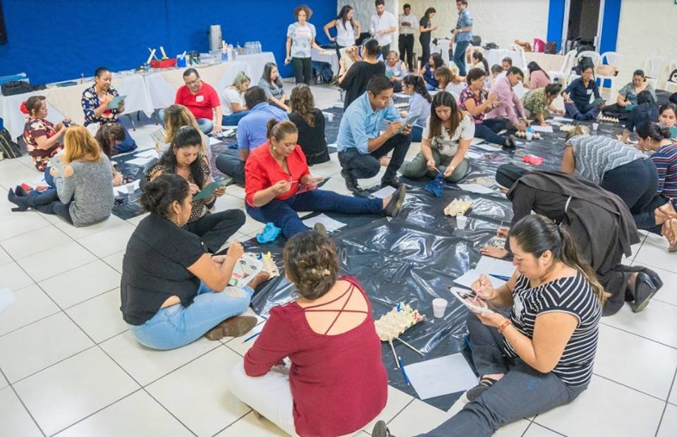 Teachers during the art workshop