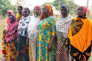 A group of farmers gathered in Kisangire, Tanzania