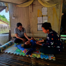 Physio therapy with Phanna and his mother