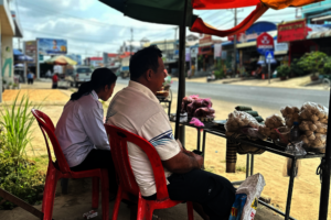 Sonin selling local treats with her dad
