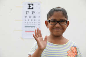 Child sees clearly w/new distance vision glasses