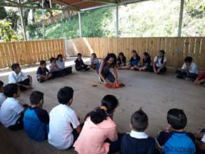 Kids preparing for meditation