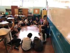 Kids learning about taking care of mother earth