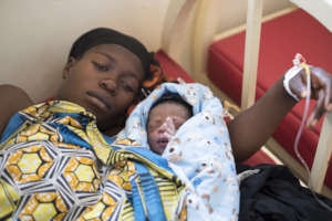 Ninah and her newborn baby