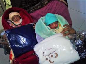 Twin boys born receiving gift bags