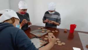 Girls at the baking workshop