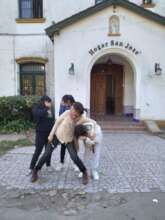 Marina playing with the girls