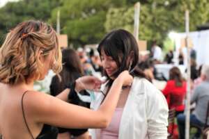 Priscilla receiving her graduation medal