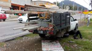 Freight of materials arriving in Ocuilan