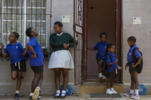 Just home from school
