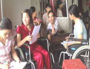 Three disabled people in a family