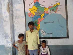 Jaiveer with his two daughters at school!