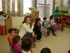 Actress Debra Winger visits the schools