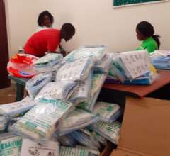 Packaging the lifesaving kits ready distribution