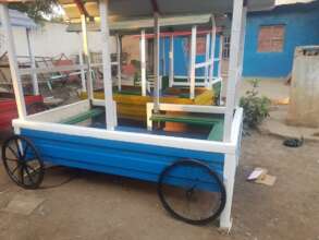 A new cart with wheels from a wheelchair