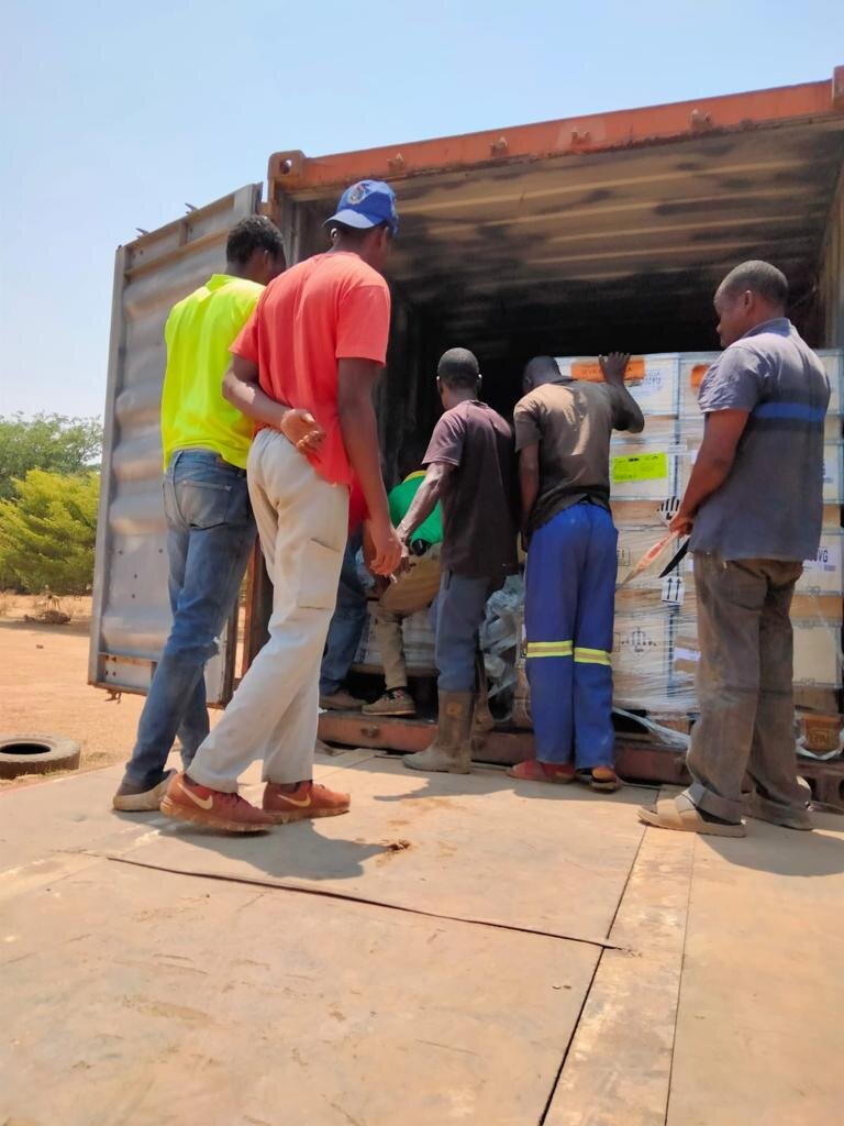 The delivery of the photovoltaic panels