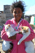 VRYGROND - A YOUNG GIRL WITH HER TWO CATS