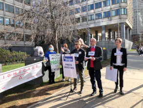 RCA members acting at our press conference!