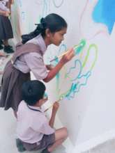 #achangetothrive wall painting by young people