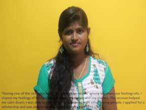 Indraja, recipient of Dream Scholarship