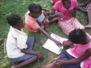 Girls activities in the camp.