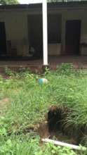 Rainy season opened a sink hole in our yard