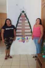 Heydi and Bris with our holiday decorations