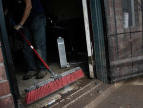 Example of mucking a flooded home