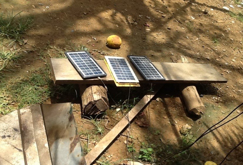 Charging the solar panels under the sunlight