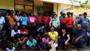 With community members and leaders in Sanchez Mira