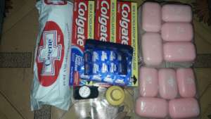 Hygiene items in kit
