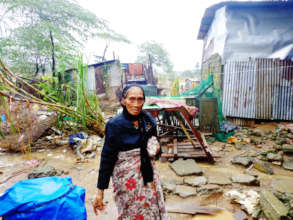 Houses in Luzon destroyed by typhoon wind and rain