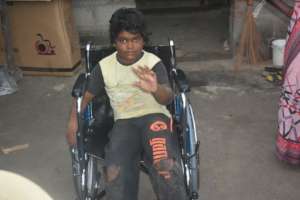 Sanjay is overjoyed to get the wheel chair
